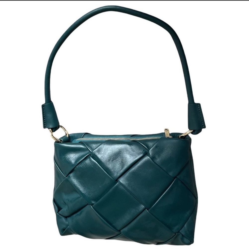 Valentina Fiore green quilted purse with gold hardware